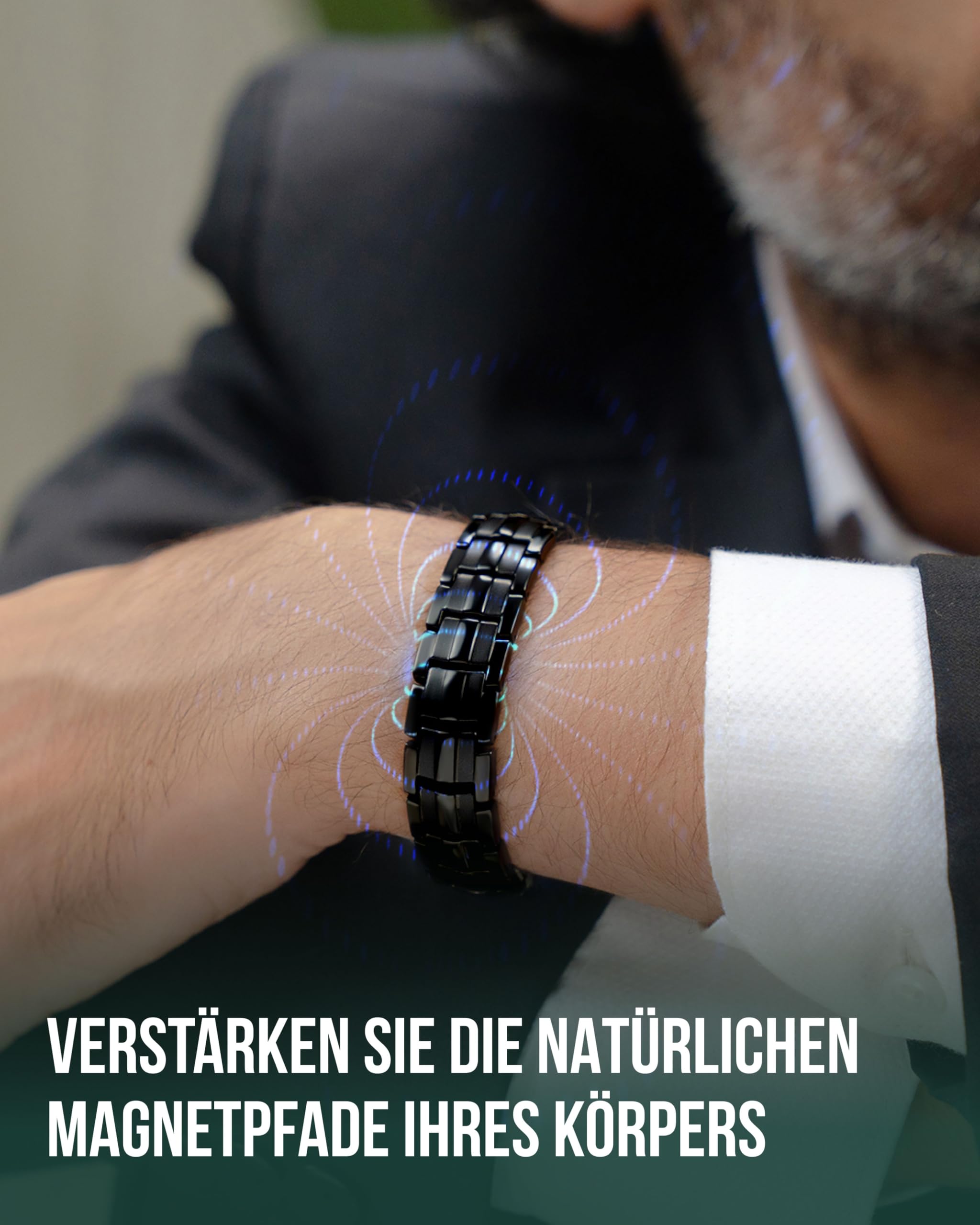 MagnetRX EllipseMAX Titan Magnetarmband Herren – 5X Stärke 5.000 Gauss Magnete – Verstellbares Magnet Armband