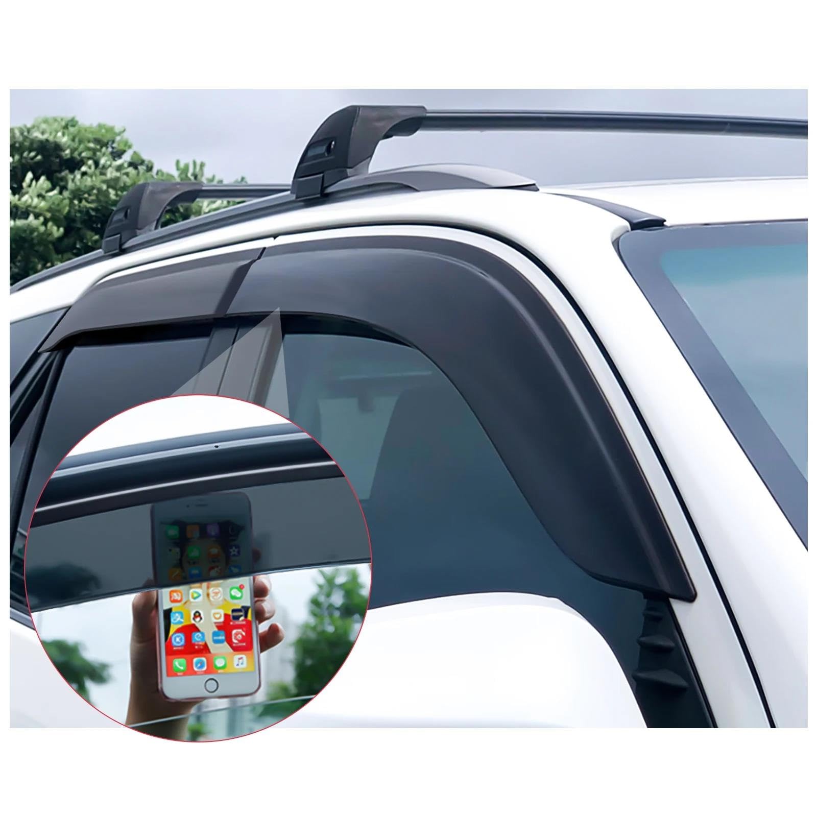 Viseras Viento para Toyota para Fortuner 2015-2020 2021 2022, Doble Cabina, Deflector De Viento, Parasol, Protector contra La Lluvia, Visera para Ventana Guardias Lluvia