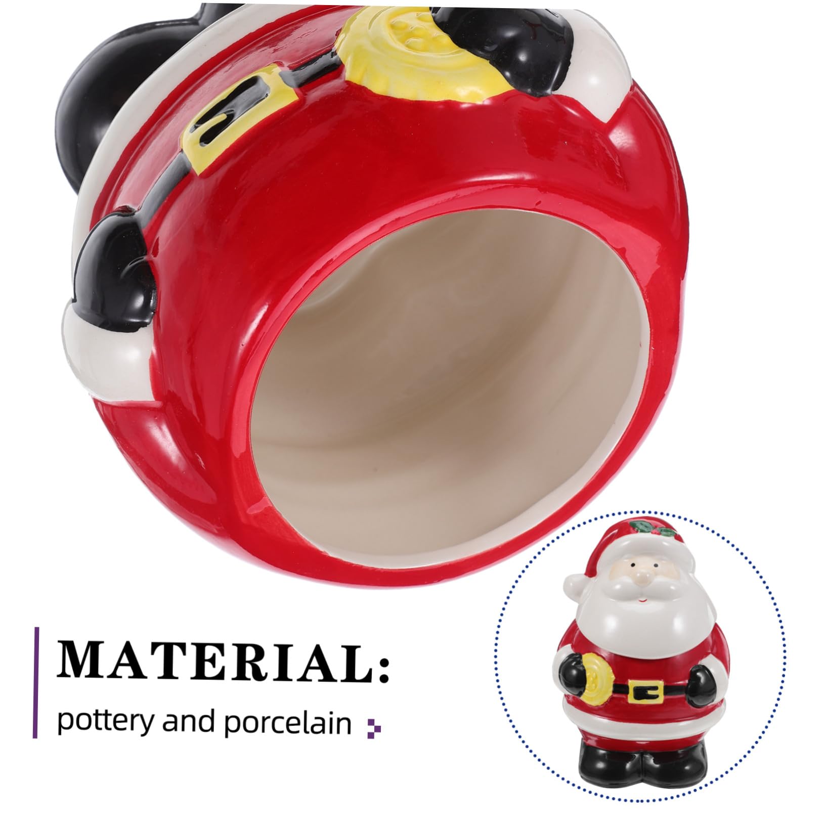 PRETYZOOM Boîte à Biscuits de Noël Céramique Motif Père Noël pour Bonbons et Chocolats Boîte de Conservation pour Fêtes
