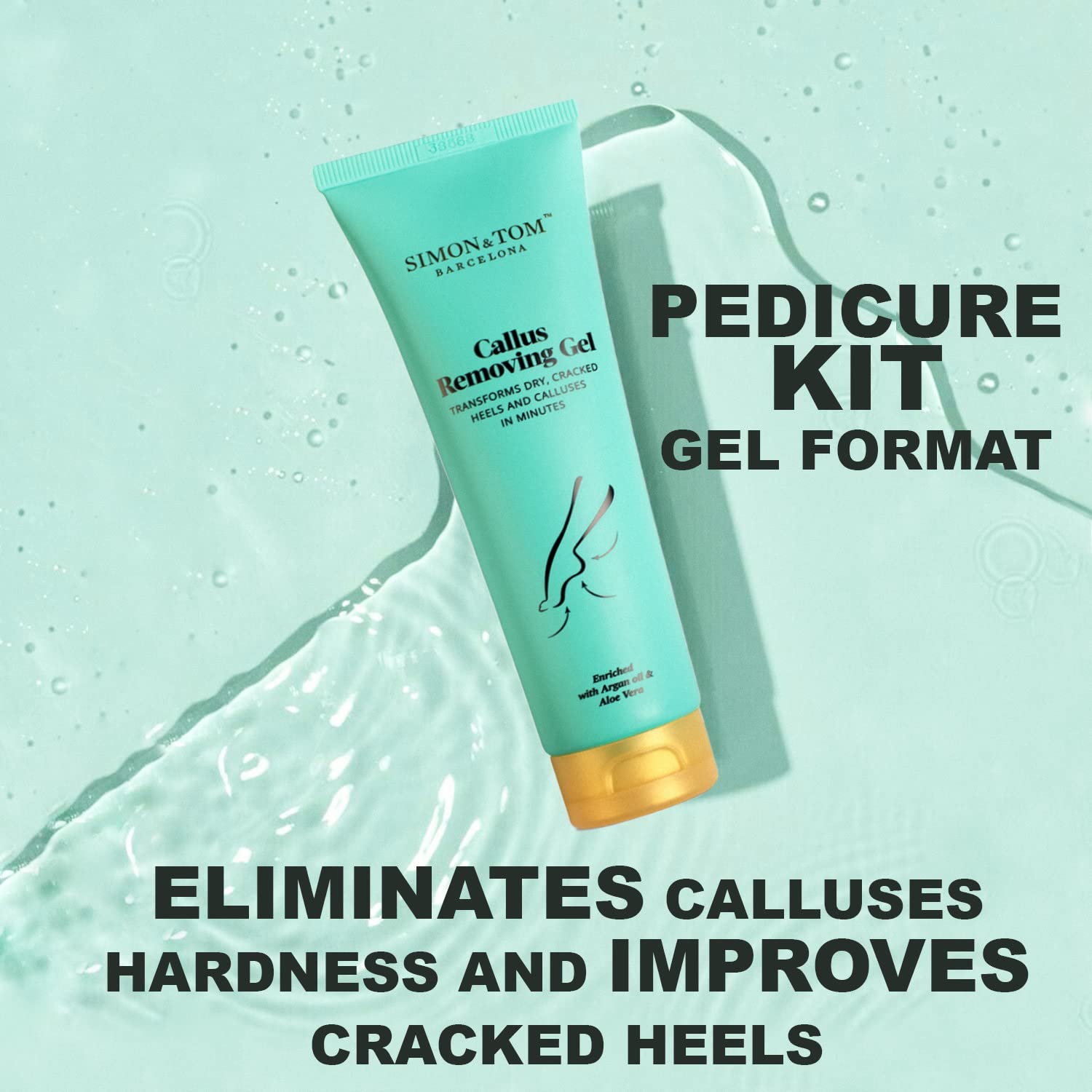 Simon&Tom - Home Pedicure Kit - Formato gel - Elimina i Calli e le Durezze - Migliora i talloni screpolati - Con Argan Bio - Tea Tree Oil -Aloe Vera-Vitamina E-Include Limetta/100ml - Made in Spain