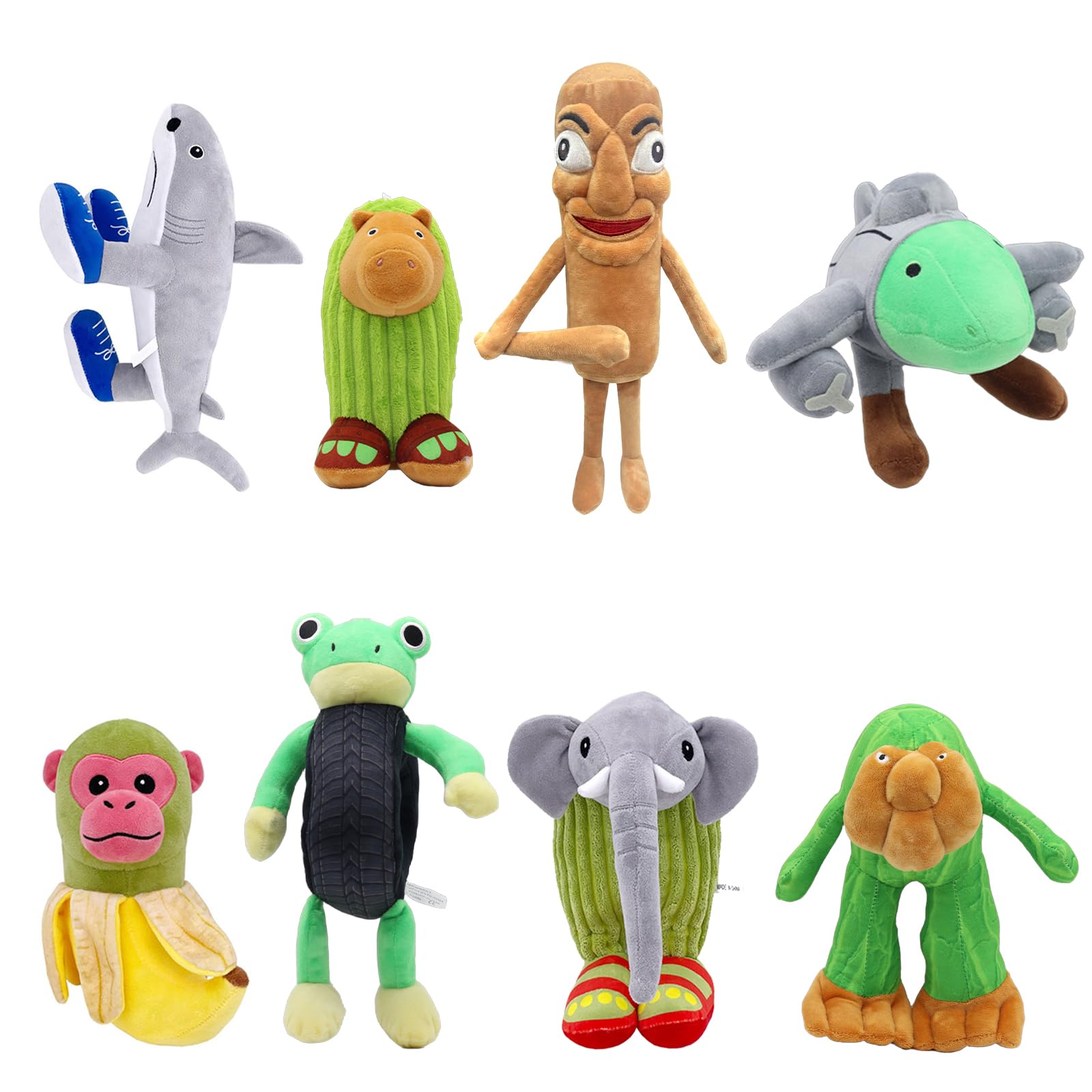 Peluche Italian Brainrot, Juguete de Peluche Tung Tung Tung Sahur, 8 Piezas Juego de Personajes Toys, Animales de Peluches, Regalos para Fanáticos Adulto y Adulto
