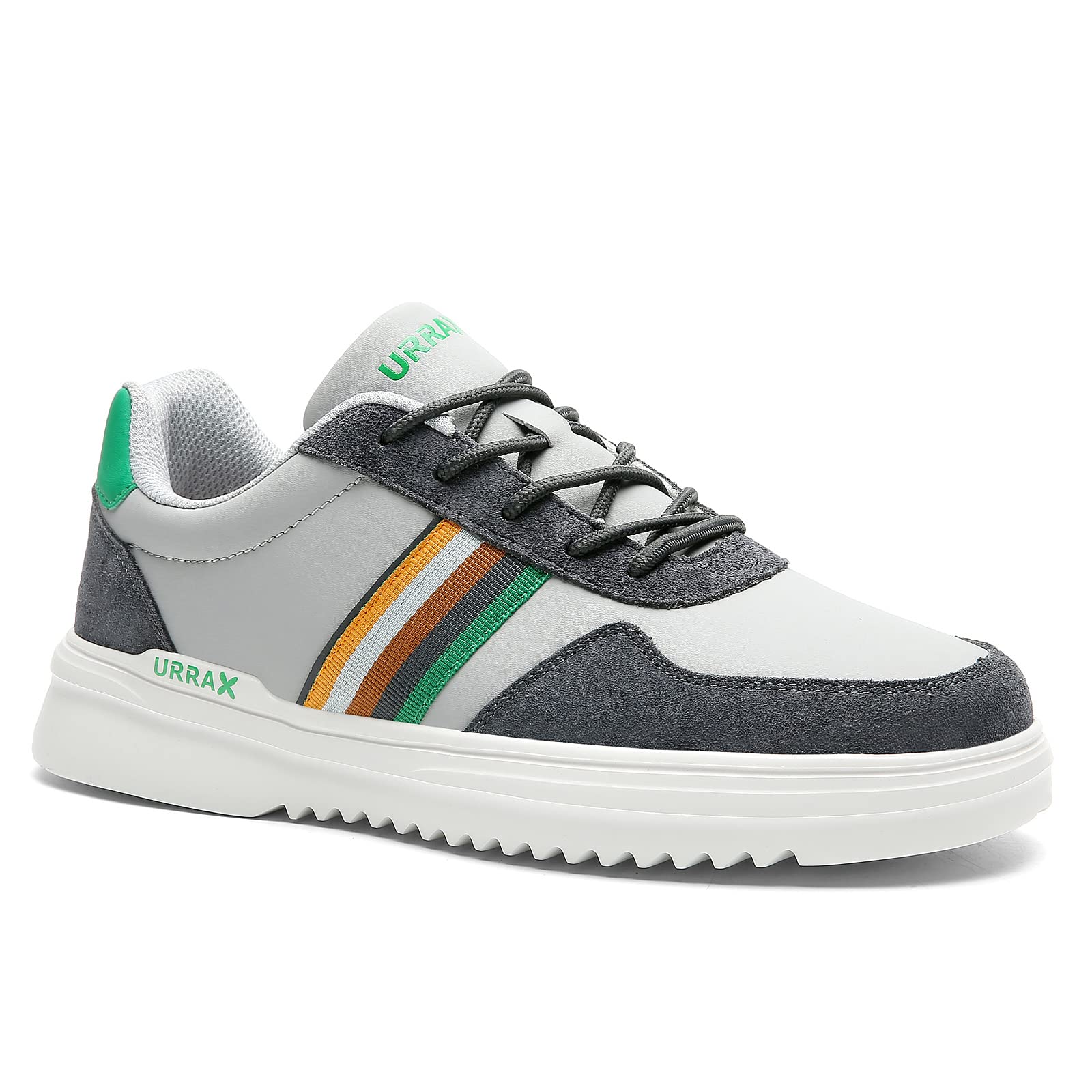 URRAX Men's Orthopedic Shoes, Arch Support Leather Shoes for Plantar Fasciitis, Comfortable Walking Casual Sneakers for Heel and Foot Pain Relief