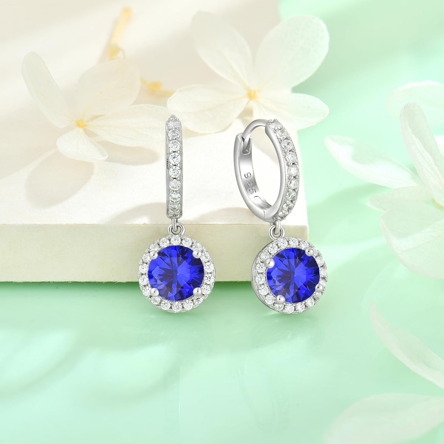 Starchenie Huggie Hoop Earrings 925 Sterling Silver Birthstones Dangel Drop Earrings Gift for Women
