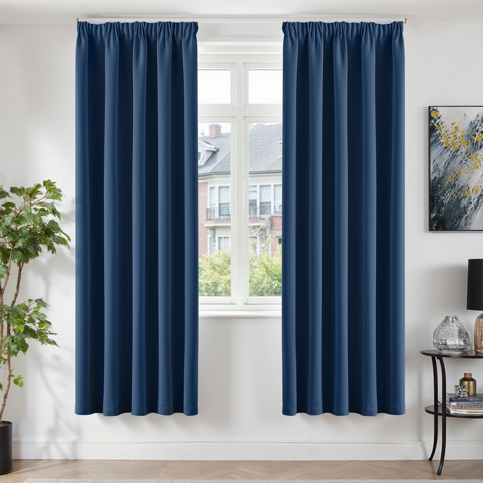 TOPICK Gardinen Vorhänge Blickdicht Gardinen Kräuselband