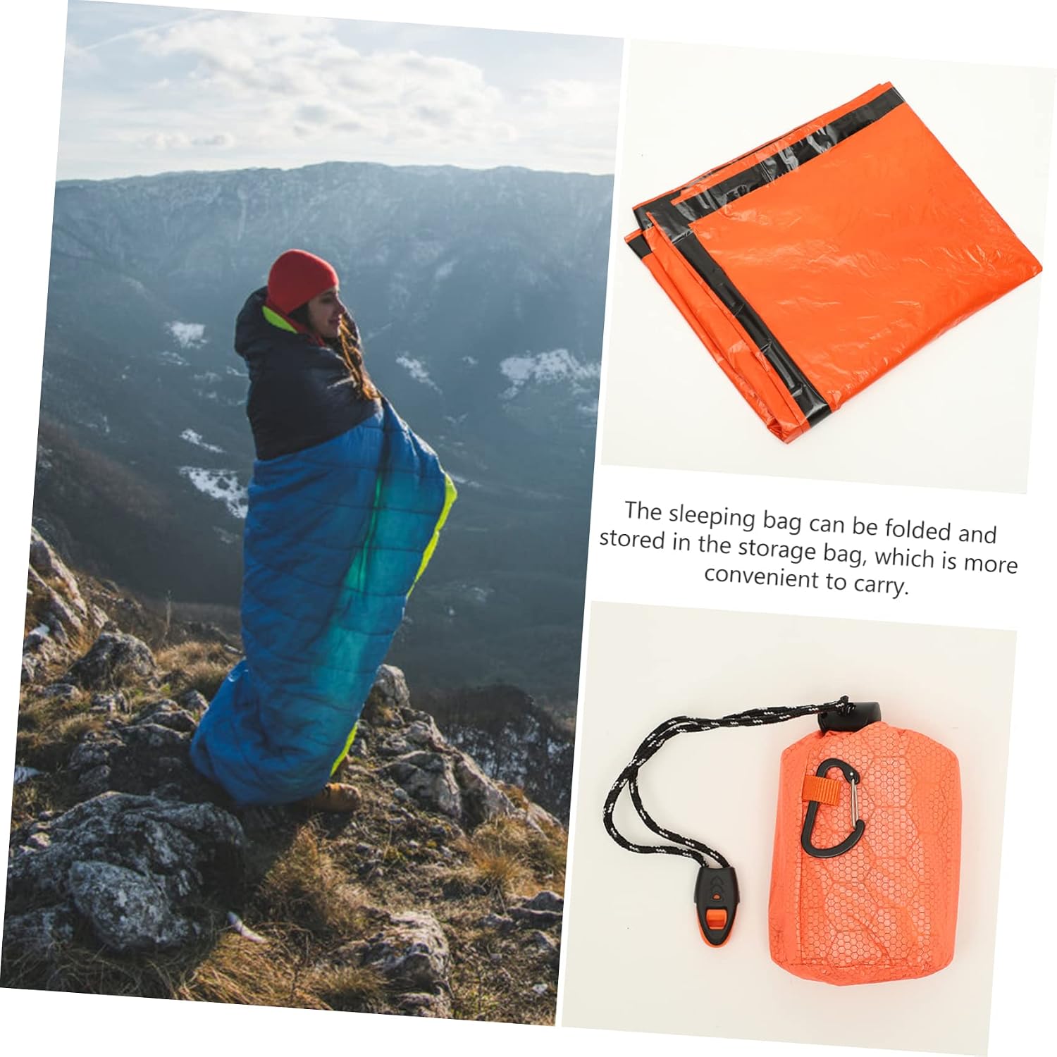 Portable Emergency Sleeping Bag Kit Compact and Bright Great for Camping Emergency Situations and Survival Gear