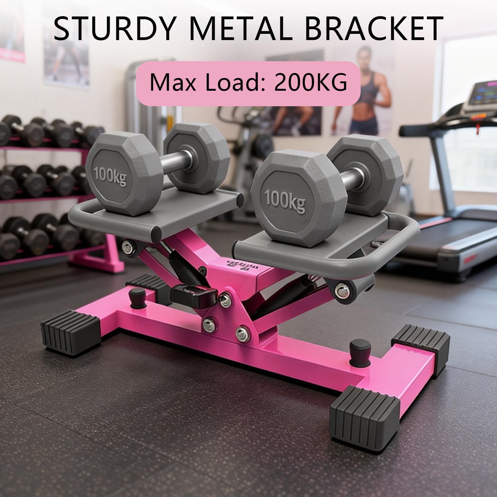 JSDMBD Stepper Fitness Casa Pedana Vibrante Meccanismo di pedalata a V, display LED multifunzionale, asta idraulica, piccolo attrezzo fitness per dimagrire le gambe, per uomini e donne