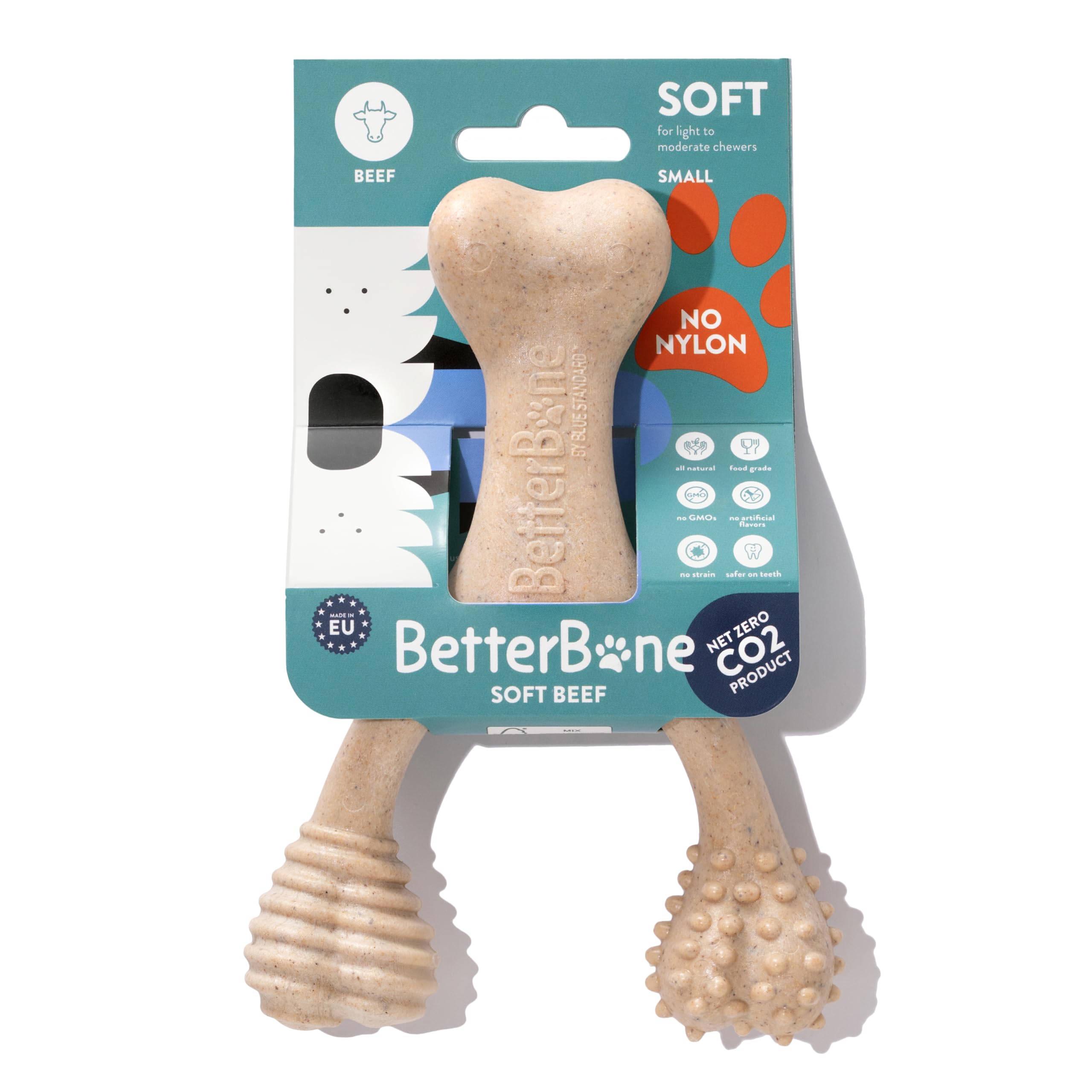 BetterBone Soft Small Beef Dog Toy for Aggressive Chewers Long Lasting Heavy Duty Natural Hard Dental Chew Bones for Small, Medium and Large Breeds โ image 1