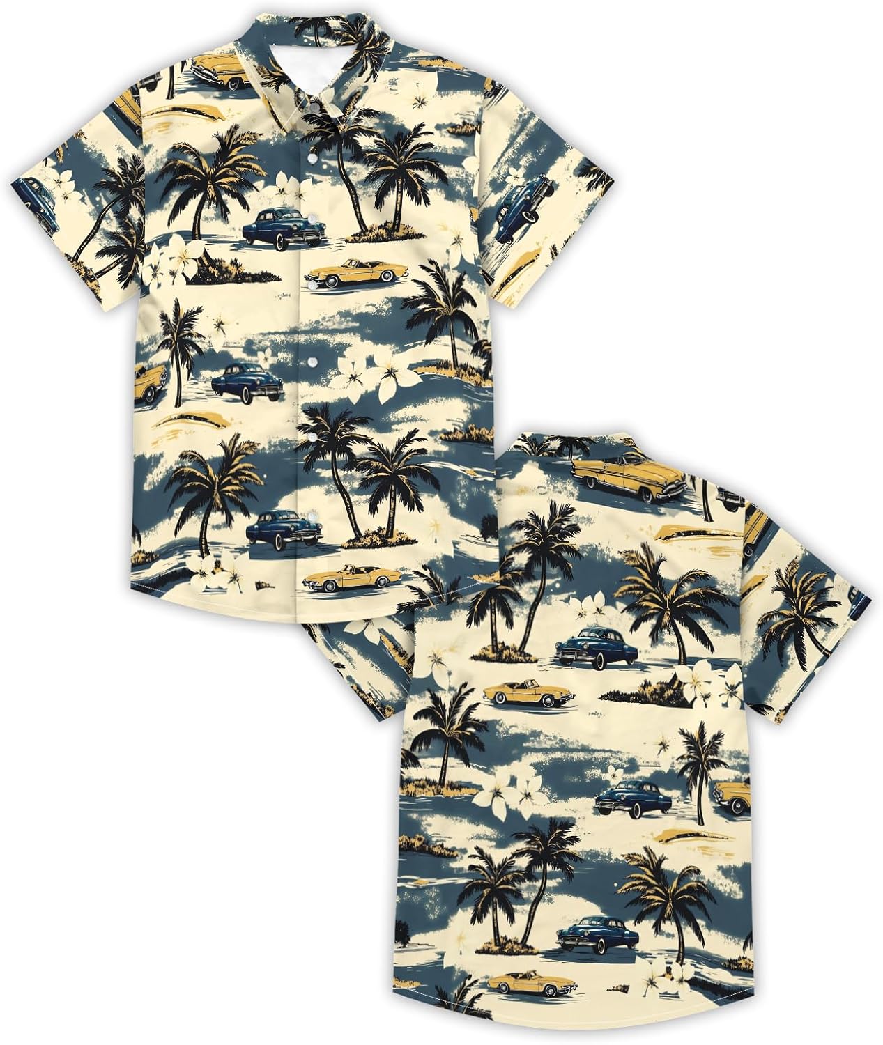 Mens Funny Neon Hawaiian Shirts 3D Graphic Button Down Short Sleeve Shirt Summer Beach Aloha Tops Theme Party - Image 5