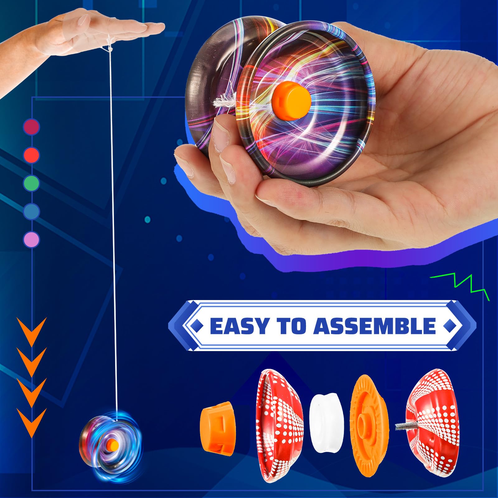 Lenwen 30 piezas de aleación de metal Yo Yo Responsive Yoyo colorido truco Yoyo bola sensible para principiantes, adultos jugadores, 5 estilos
