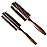 Boar Bristle Round Hair Brush Set with Nylon Pin, Wooden Handle for Straightening Curling Volumizing and Detangling (2 in 1)