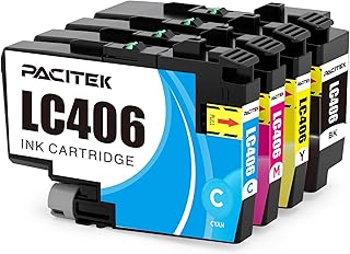 PACITEK LC406 Compatible with Brother LC406 Ink Cartridges LC406XL for Brother Printer MFC-J4335DW MFC-J4345DW MFC-J4535DW MFC-J5955DW MFC-J5855DW MFC-J6955DW MFC-J6555DW MFC-J4345DW Printer，4 Pack