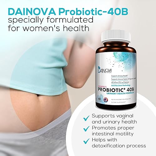 Miniatura 4 de Dainova - Probióticos para mujeres, salud vaginal, salud del tracto urinario, infección por levaduras e infección urinaria IU I 40 bilis CFU