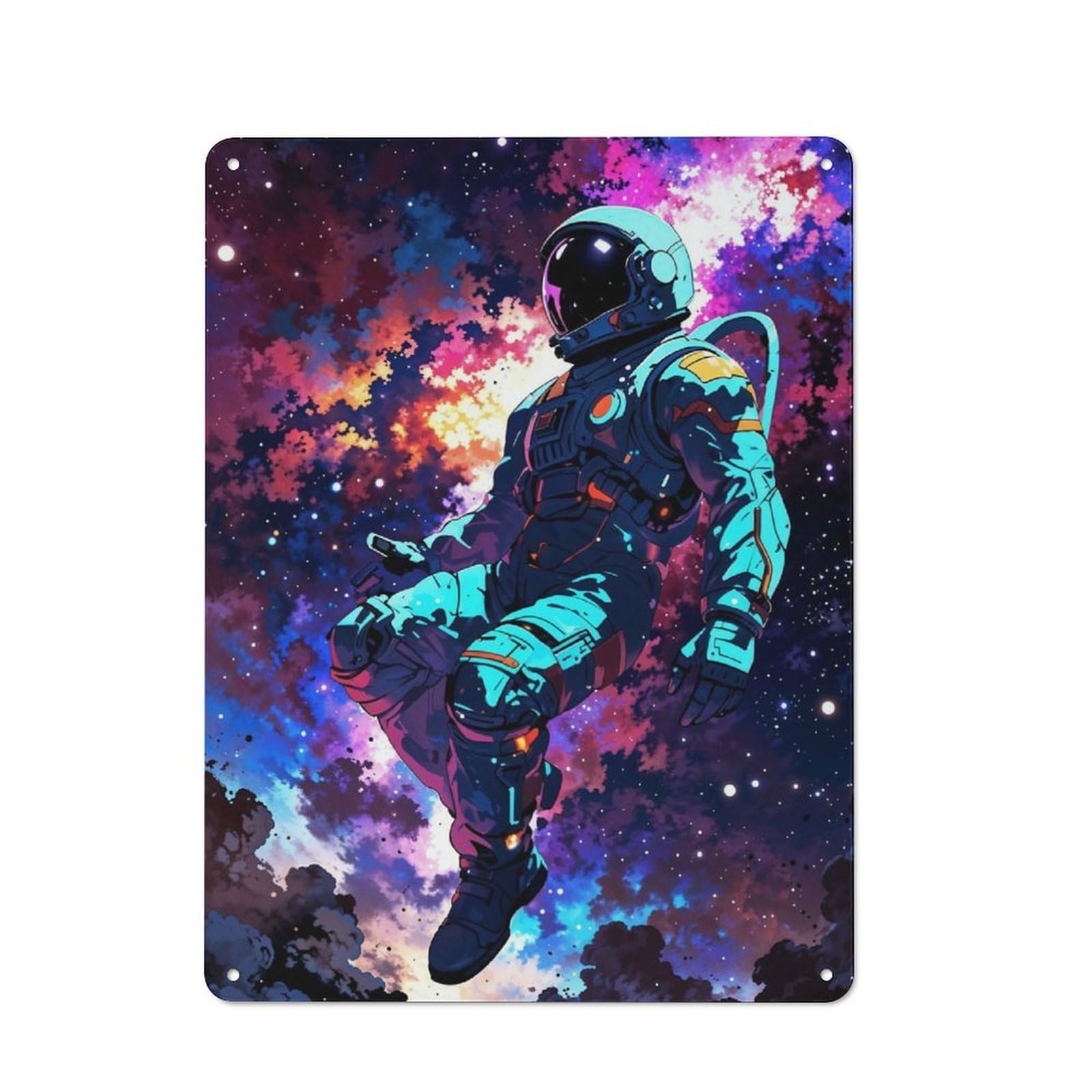Junmoney Lost In The Cosmic Ballet Tin Wall Plaque 40X30cm With For Garage Or Workshop, For An Autumn Wall Display In Garage And Workshop