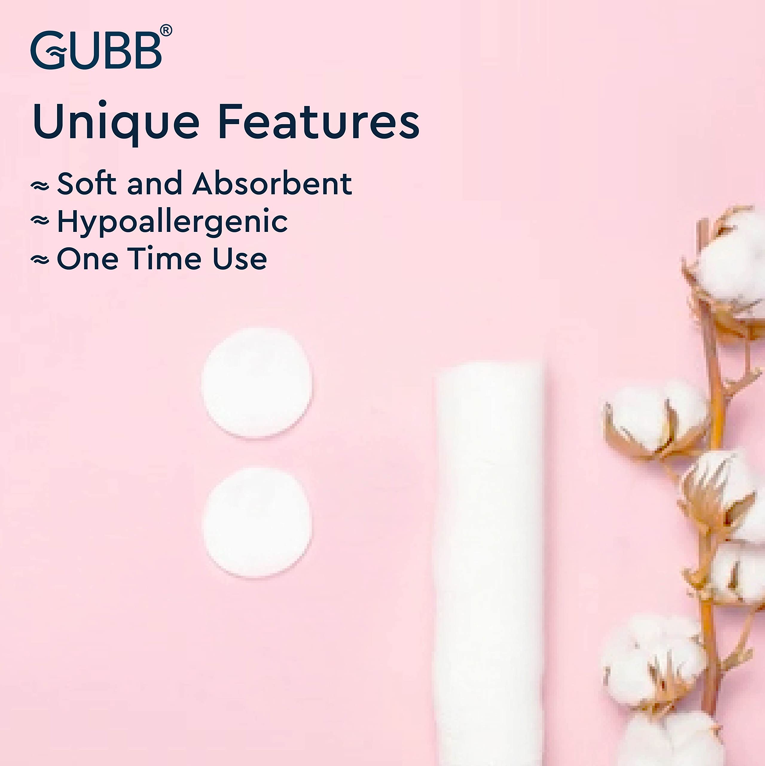 GUBB Hypoallergenic 100% Cotton Pads For Face Cleansing & Makeup Removal - Made of pure cotton | Safe for skin | Suitable for Women | Deep cleansing | Round shape, Non Woven - 80 Makeup Remover Pads, Pack Of 2 1