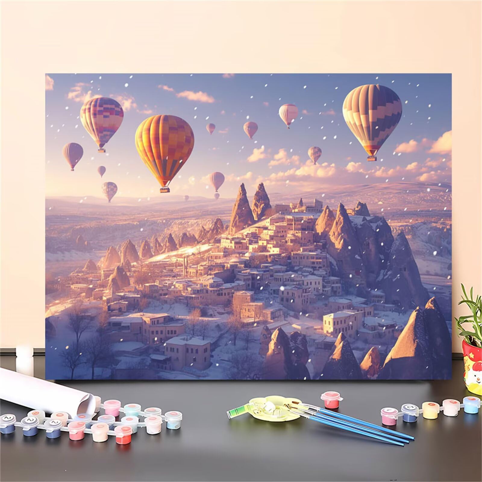 Malen Nach Zahlen Landschaft,Berg Malen Nach Zahlen Kinder Anfänger,Malen-Nach-Zahlen ab 7 8 9 Jahre Mädchen Geschenke,DIY Ölgemälde Set Pinseln Acrylpigment Leinwan,Wanddeko Wohnzimme 80x100cm M-1009