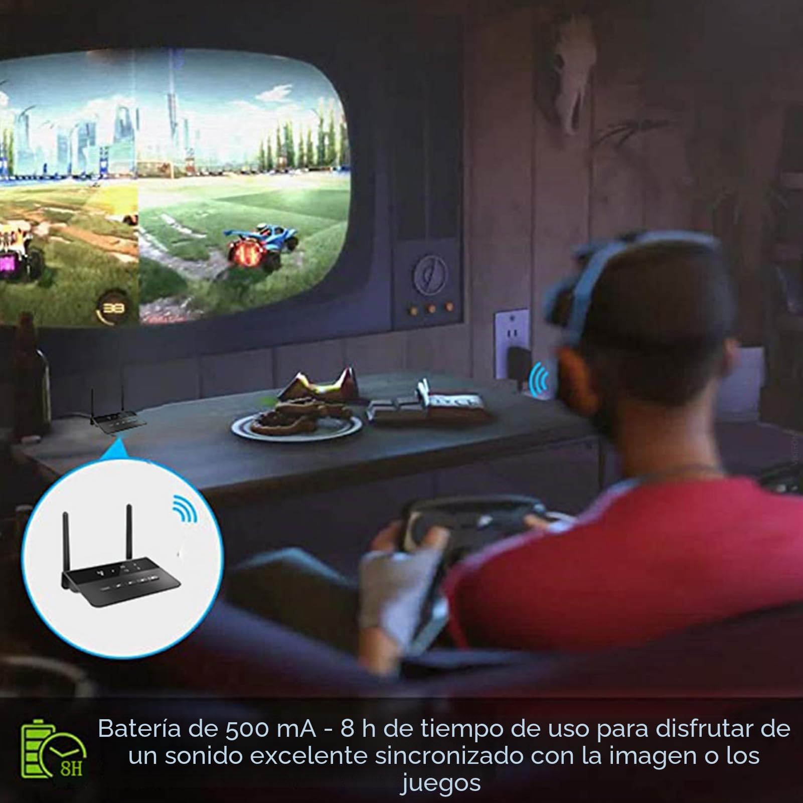 Receptor Transmisor Bluetooth 5,2, Adaptador de Audio Bluetooth HD de Baja Latencia 2 en 1 AptX, Puerto AUX RCA de 3,5mm, para Auriculares Estéreo BT de TV en Casa