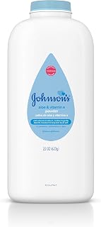 Johnson's Baby Powder with Naturally Derived Cornstarch Aloe & Vitamin E, Hypoallergenic, 22 oz
