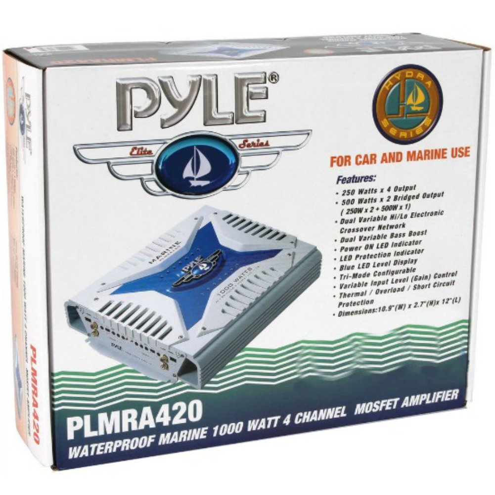 Amplificatore Marino Impermeabile Pyle PLMRA400 - 4 Canali 200W RMS Per Barche, Piscine E Esterno - Foto 4