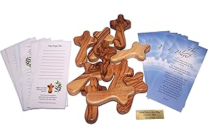 Faith-Inspired Cross Penny Holders Crafted from Holy Land Olive Wood