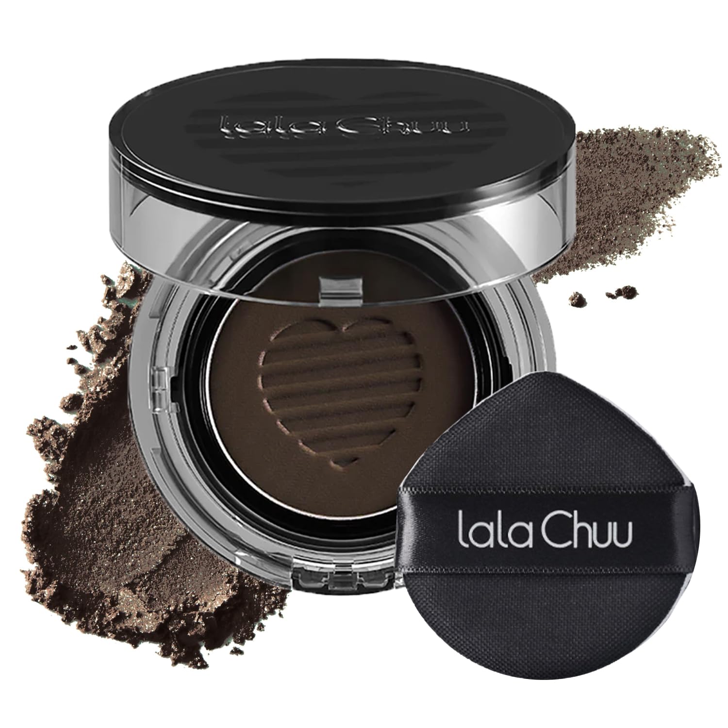 LALACHUU Hairline Powder Waterproof Concealing Hair Loss Instantly Root Touch Up for Women & Men Sweatproof Stain Proof for 120 Hours 0.32 Ounce, Dark Brown