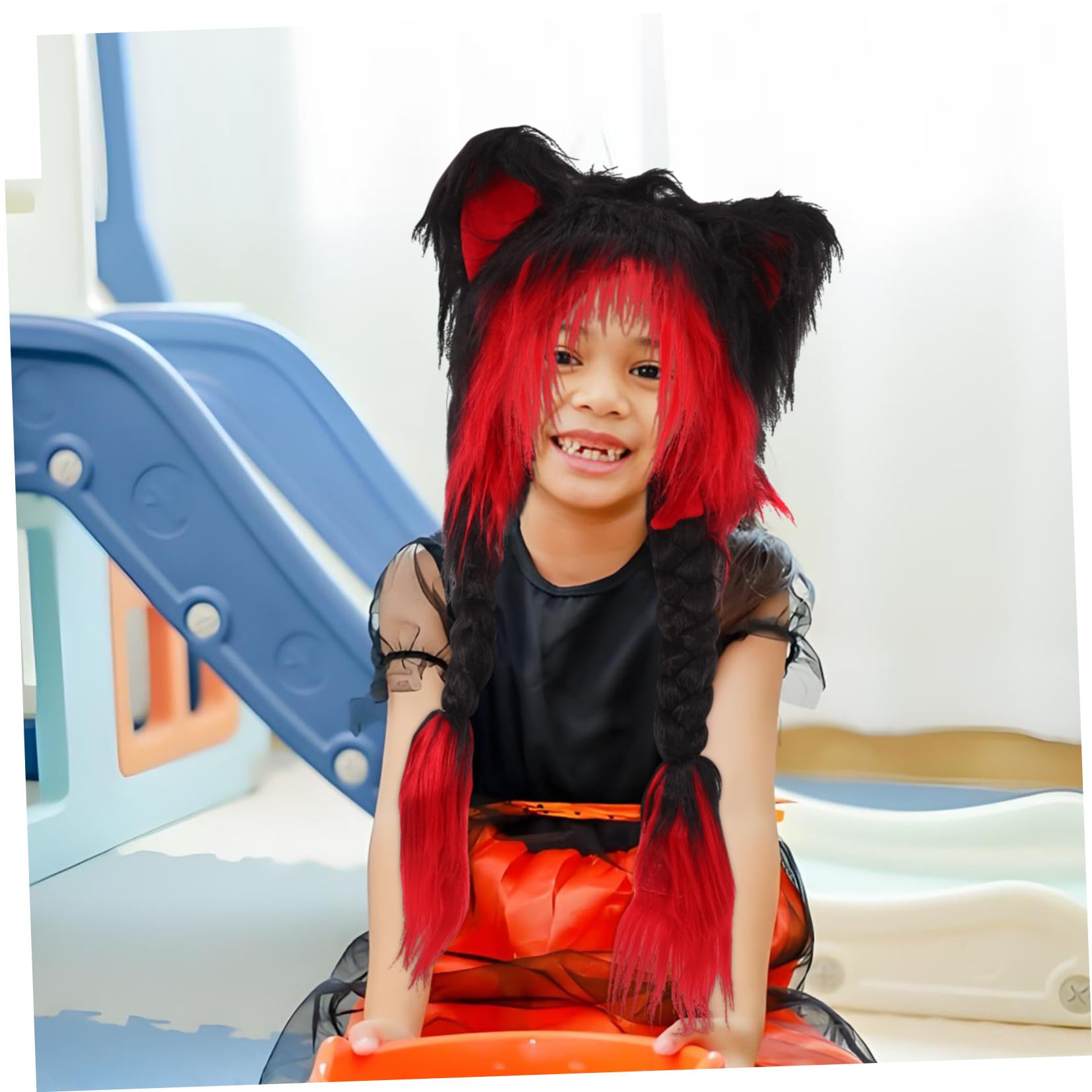 FOMIYES Gorro de Felpa con Orejas de Gato Cálido y Diseño Protector de Orejas para Mujer para Cosplay Fiestas de Halloween y Uso Otoño Invierno