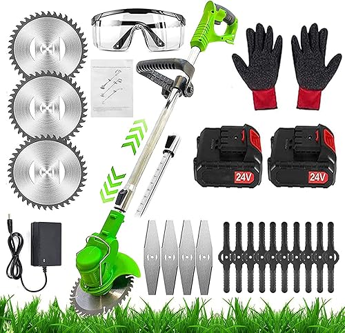Weed Wacker - Cortadora de césped inalámbrica eléctrica de 90 a 47.2 in retráctil, 3 tipos de accesorios para cortacésped, recortadora eléctrica de