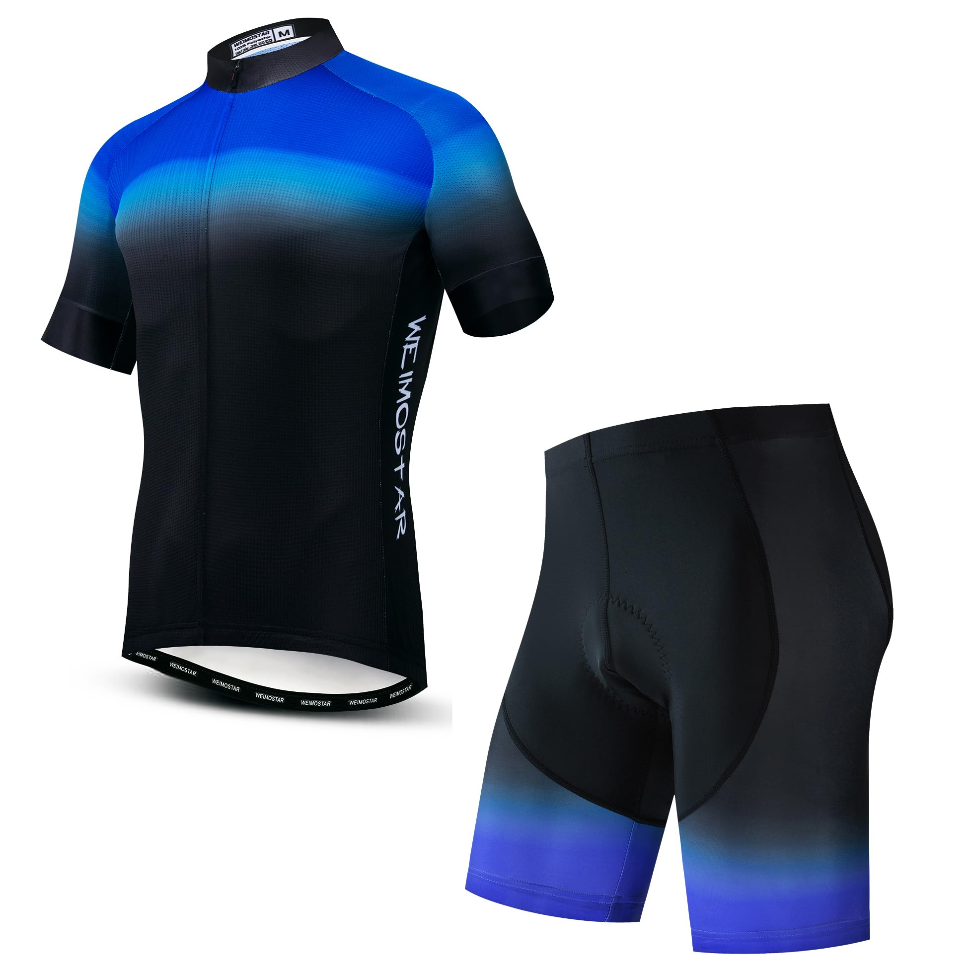 Hotlion Men's Cycling Jersey Sets Gel Pad Summer Bike Clothing Suit Breathable Bike Clothes with 3 Rear Pockets