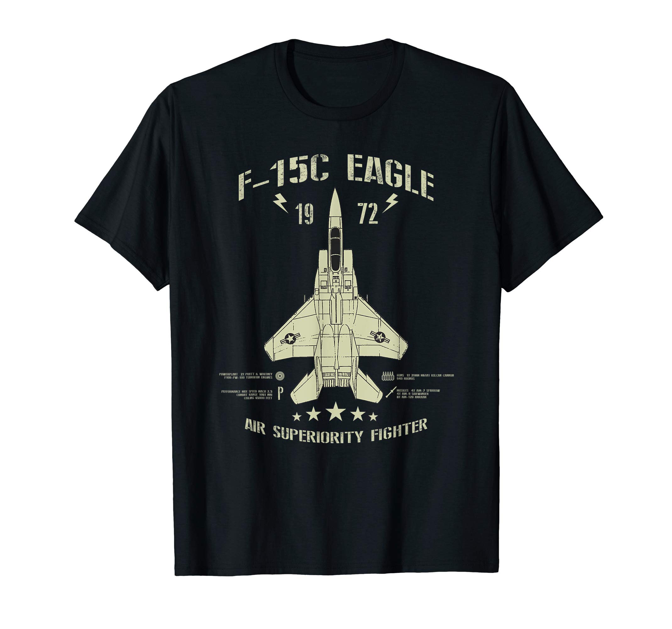 F-15 Eagle Jet Fighter Technical Drawing T-ShirtOEKO-TEX STANDARD 100