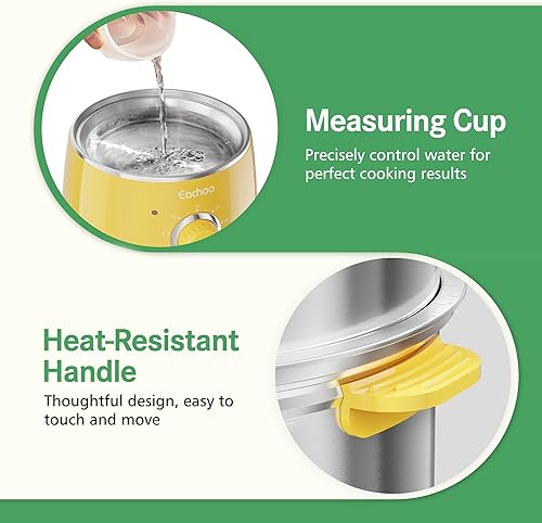 Miniatura 7 de Olla para huevos duros  Caldera rápida de acero inoxidable para 14 huevos con temporizador de 30 minutos y apagado automático, vaporizador eléctrico