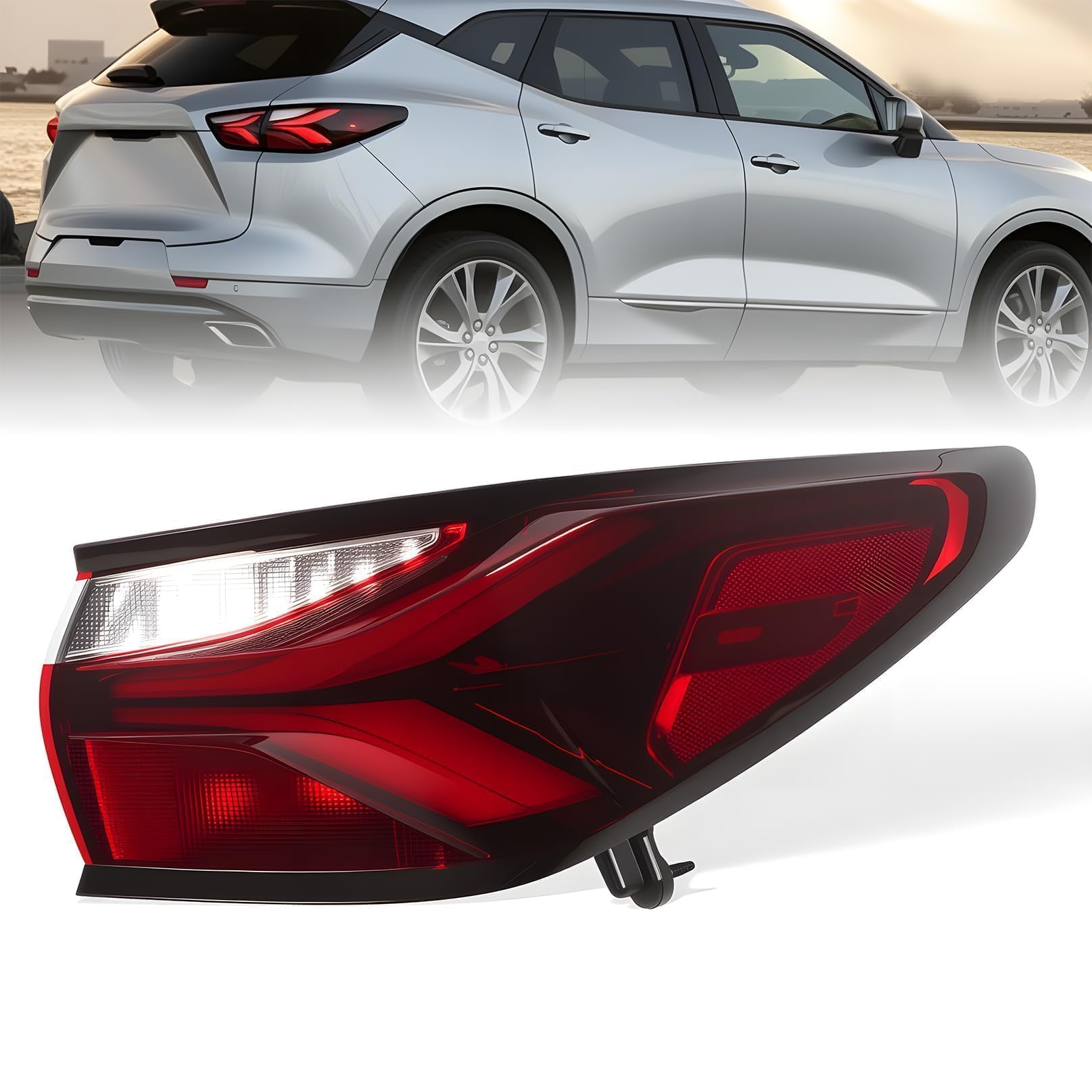 Aspaton Tail Light Assembly Compatible with Blazer 2019-2022 Passenger Side Outer Rear Brake light Tail Lamp 84587612 GM2805141 85662556 (Right)