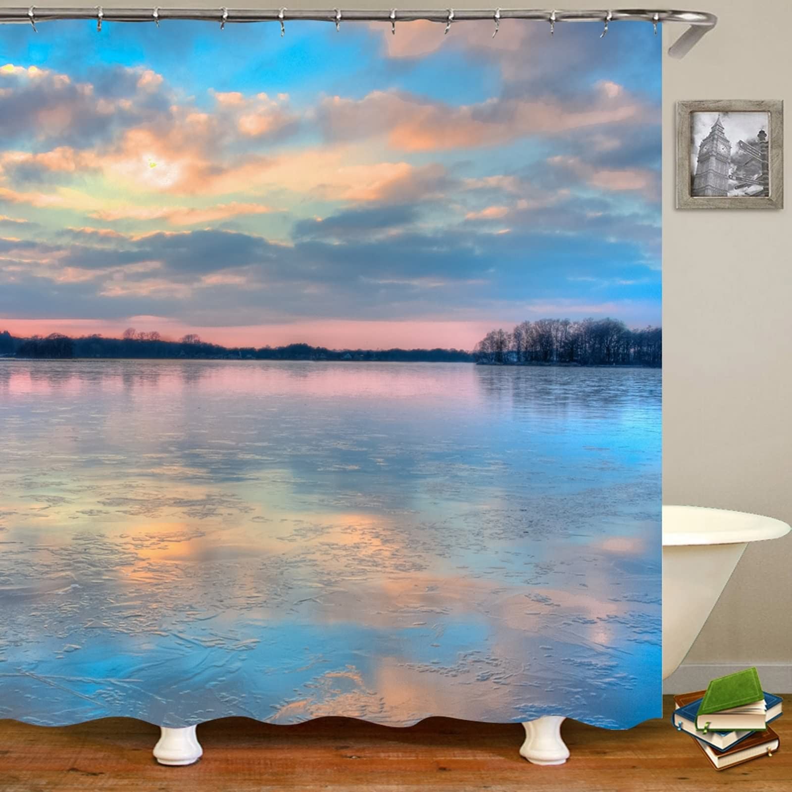 Rideau de douche multicolore KnSam 165x200cm étanche pour salle de bain
