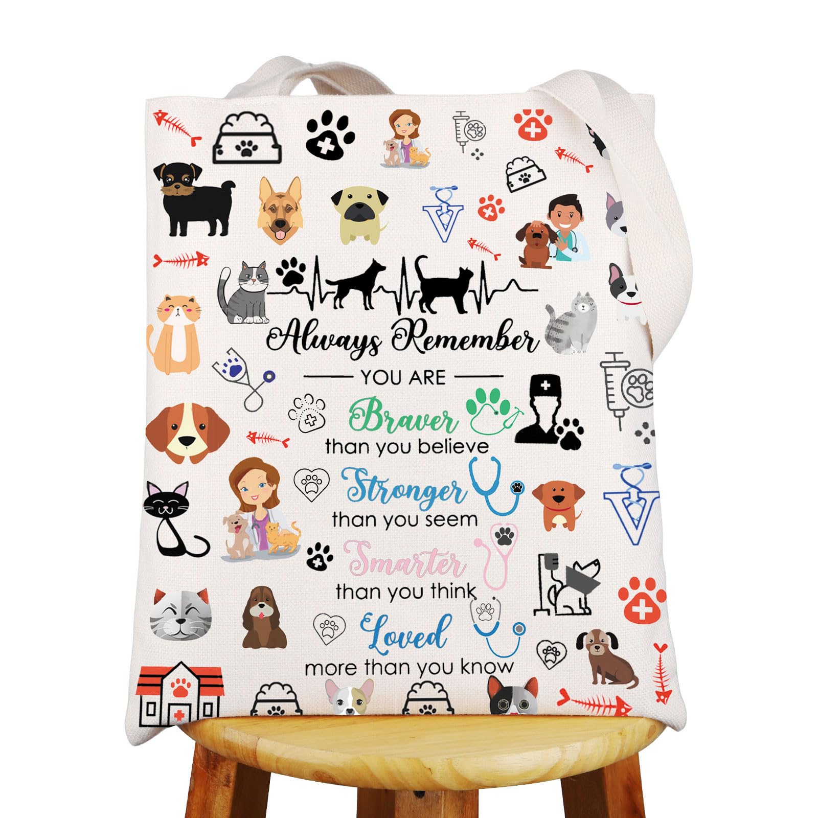 JNIAP Vet Tech Tote Bag - Veterinarian & Vet Technician Gift - Shoulder Bag