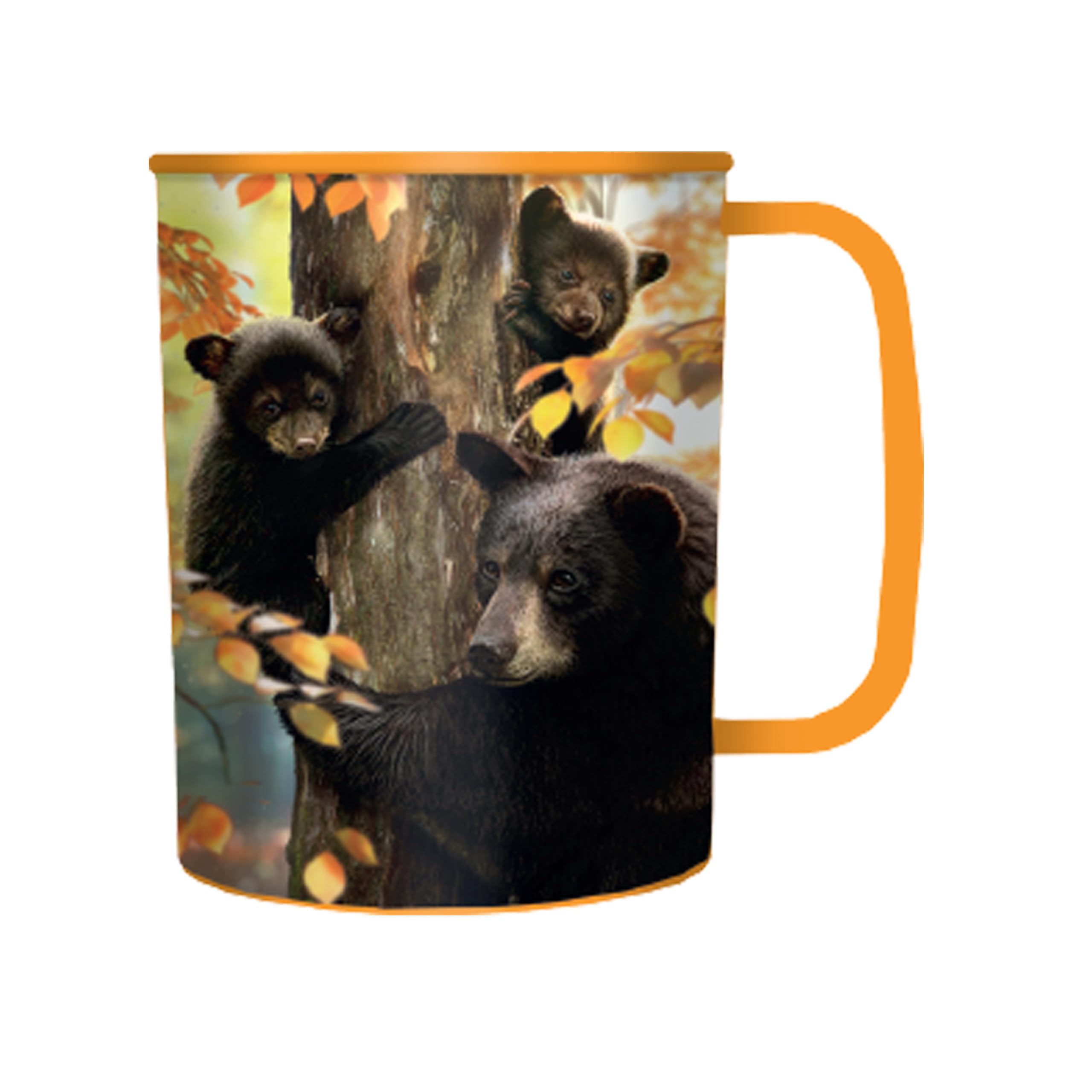 3D LiveLife Drinking Cup, A Mother's Watch from Deluxebase. 300ml Plastic Mug with Bear Theme, Reusable Coffee Cup