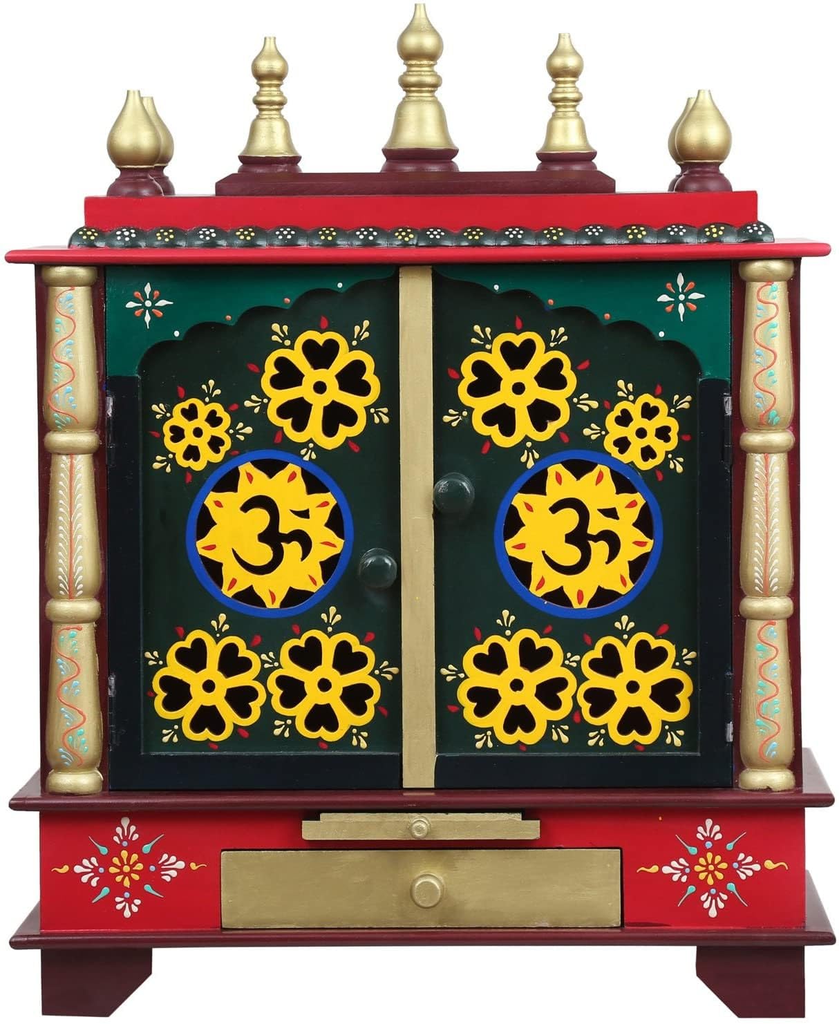Pooja mandir pour la maison grand temple indien en bois suspendu ghar