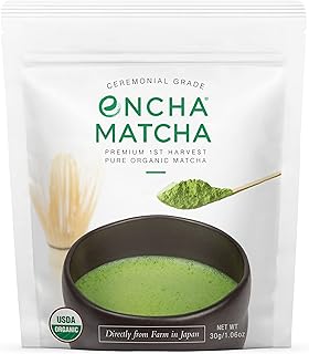Encha Ceremonial Grade Matcha, Green Tea - First Harvest Organic Japanese Green Tea Powder, Matcha Tea From Uji, Japan (30g/1.06oz)