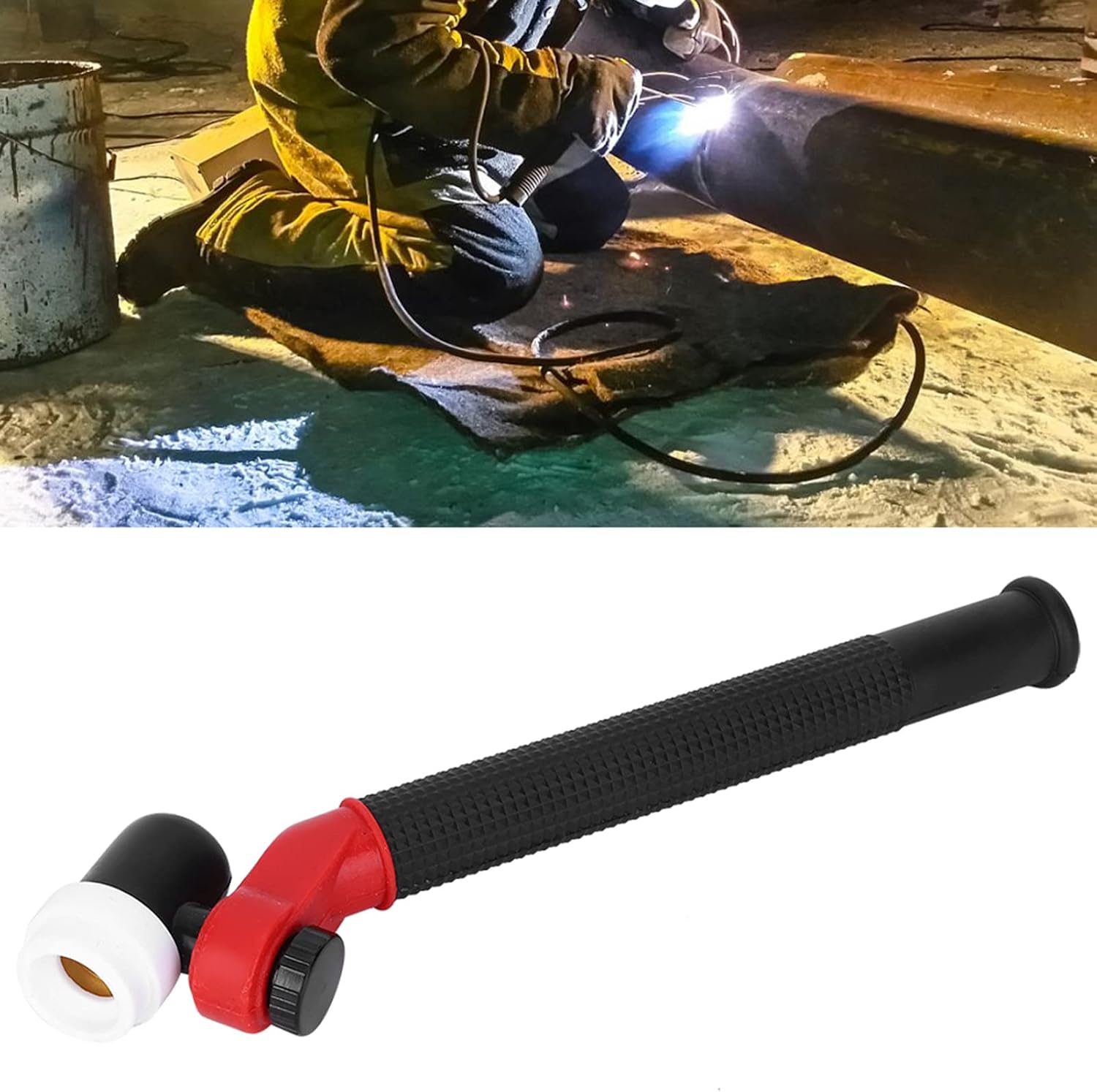 Fafeicy NR-17 Welding Torch Head, Air Cooled Welding Torch Head Rotary Design Air Cooled Swivel Neck Welding Torch Head Welding Accessories