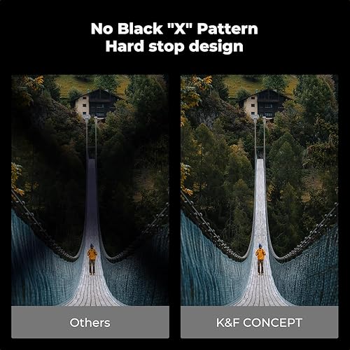 Miniatura 3 de K&F CONCEPT Filtro de lente ND variable de 2.835 in ND2-32 (1-5 paradas) Filtro de densidad neutra ajustable de alta definición con 36