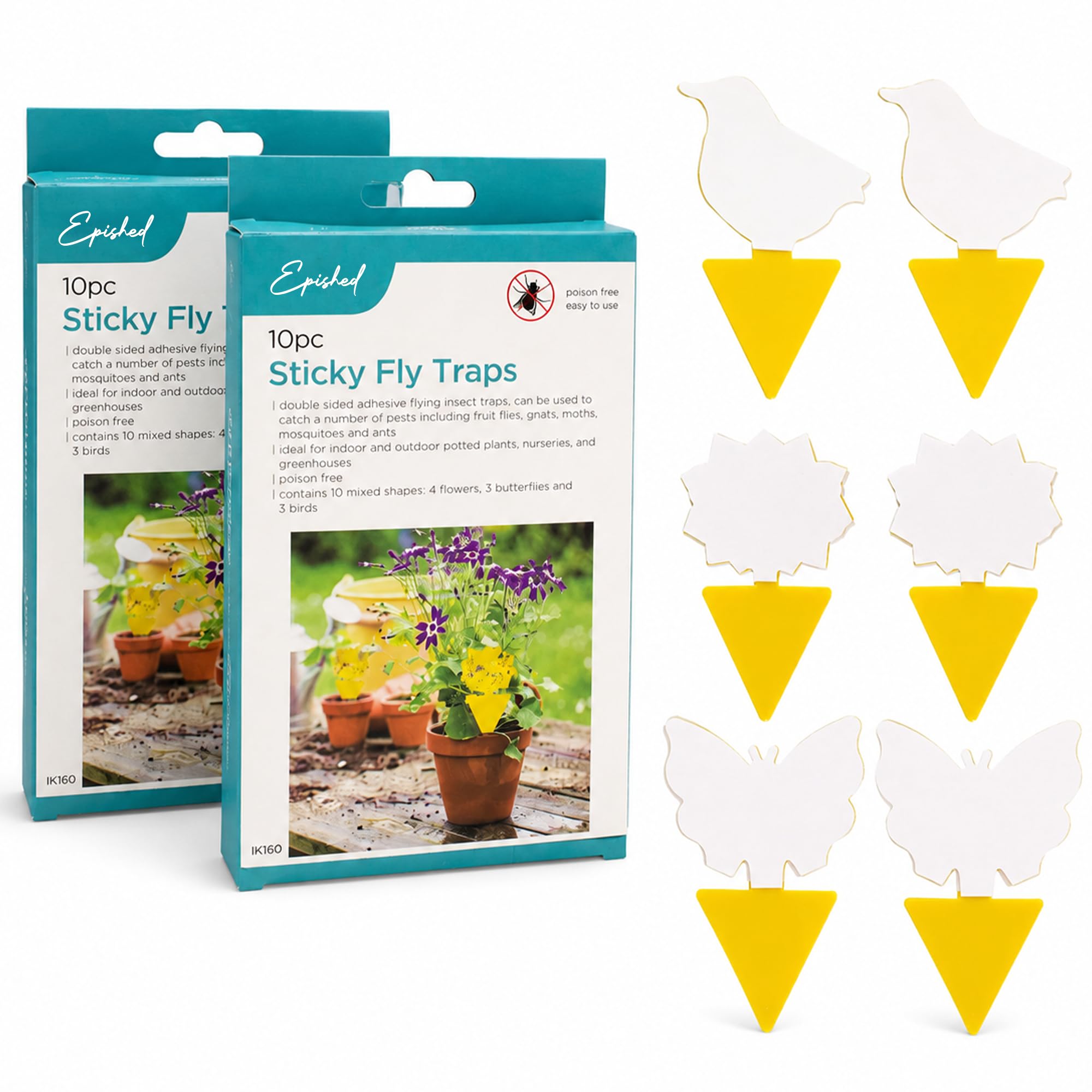 Fruit Fly Traps 20 Pack – Sticky Gnat Traps & Double Sided Insect Catchers for Indoor & Outdoor Plants, Kitchen & Home | Pest Control for Fruit Flies, Fungus Gnats & Flying Insects