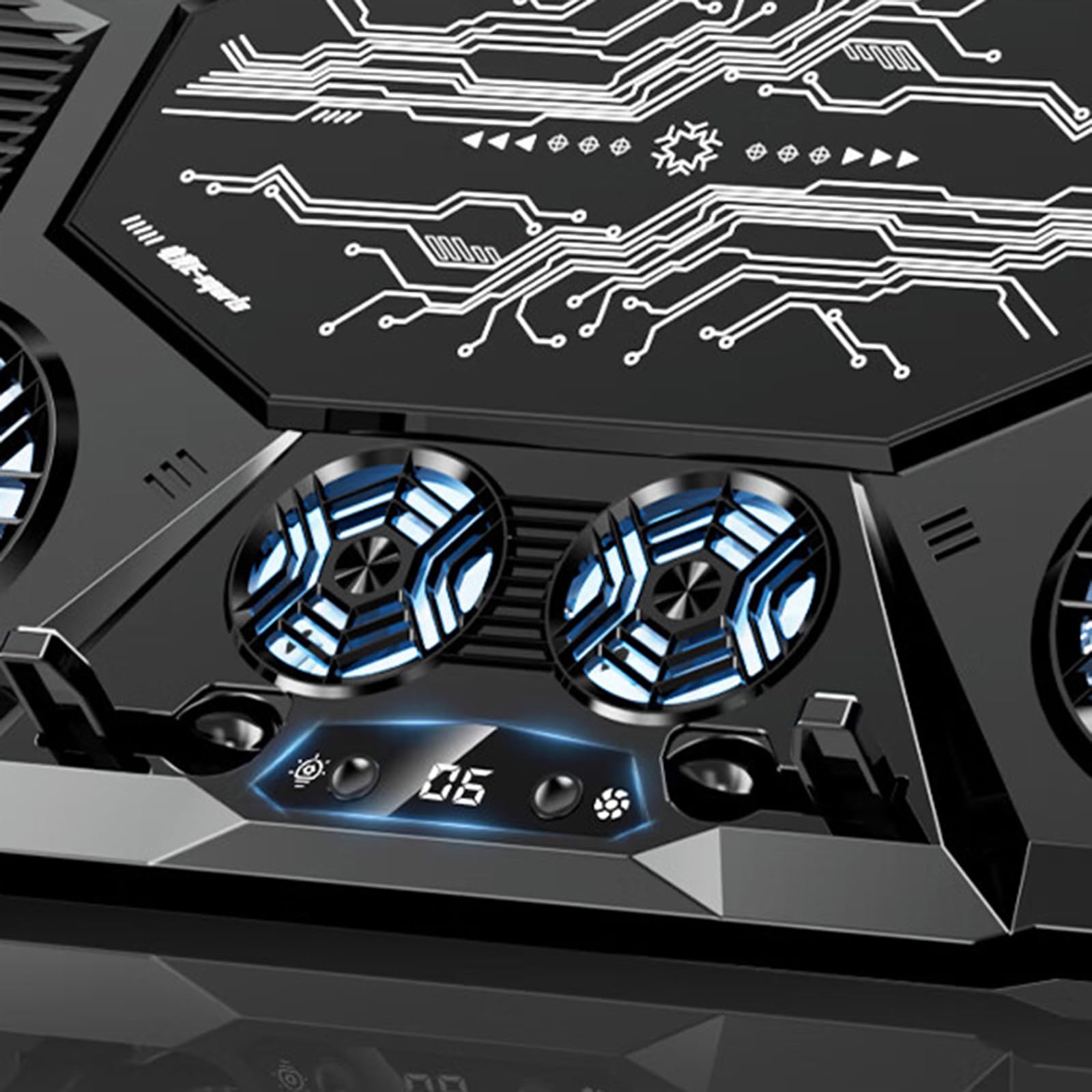 Supporto per ventola di raffreddamento per computer portatile, supporto per ventola di raffreddamento da gioco per notebook da 12-21 pollici, regolabile, ampia area di dissipazione del calore