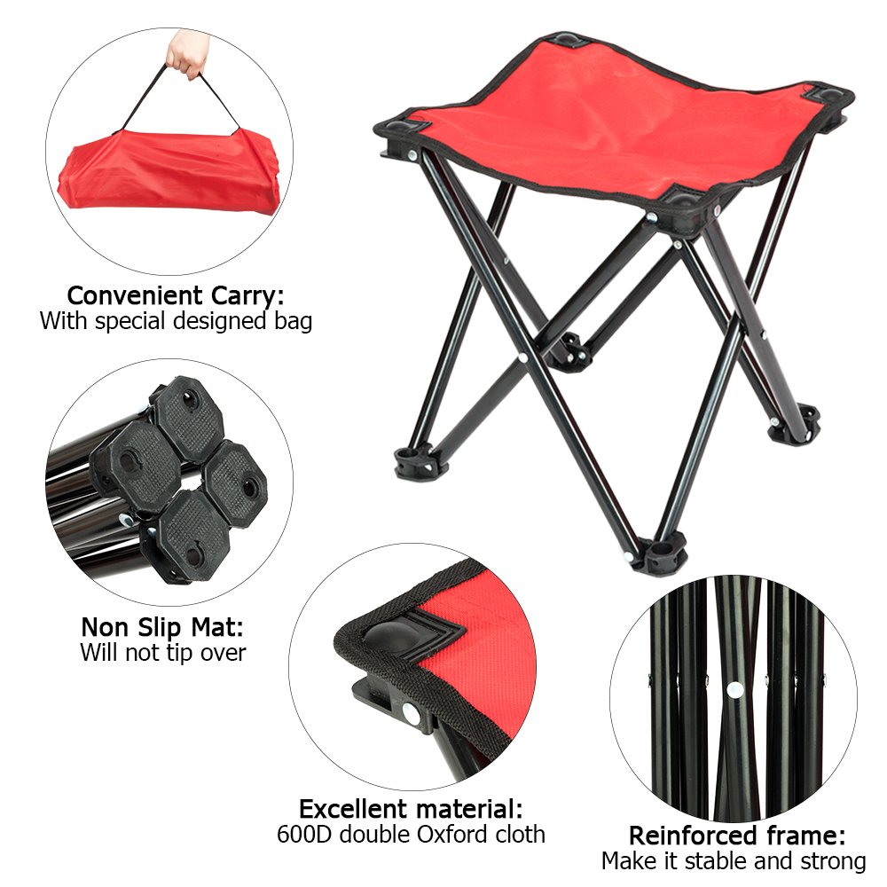 lOOkME-H Multi-Function Rolling Cooler - Insulated Beverage Rolling Cooler Warm, Camping Cooler, Picnic Outdoor w/Table & 2 Portable Chair Stool (Red)