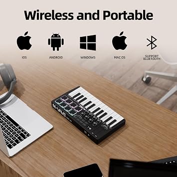 Joinfworld Midi Keyboard 25 Key Portable Mini Bluetooth & USB Midi Piano