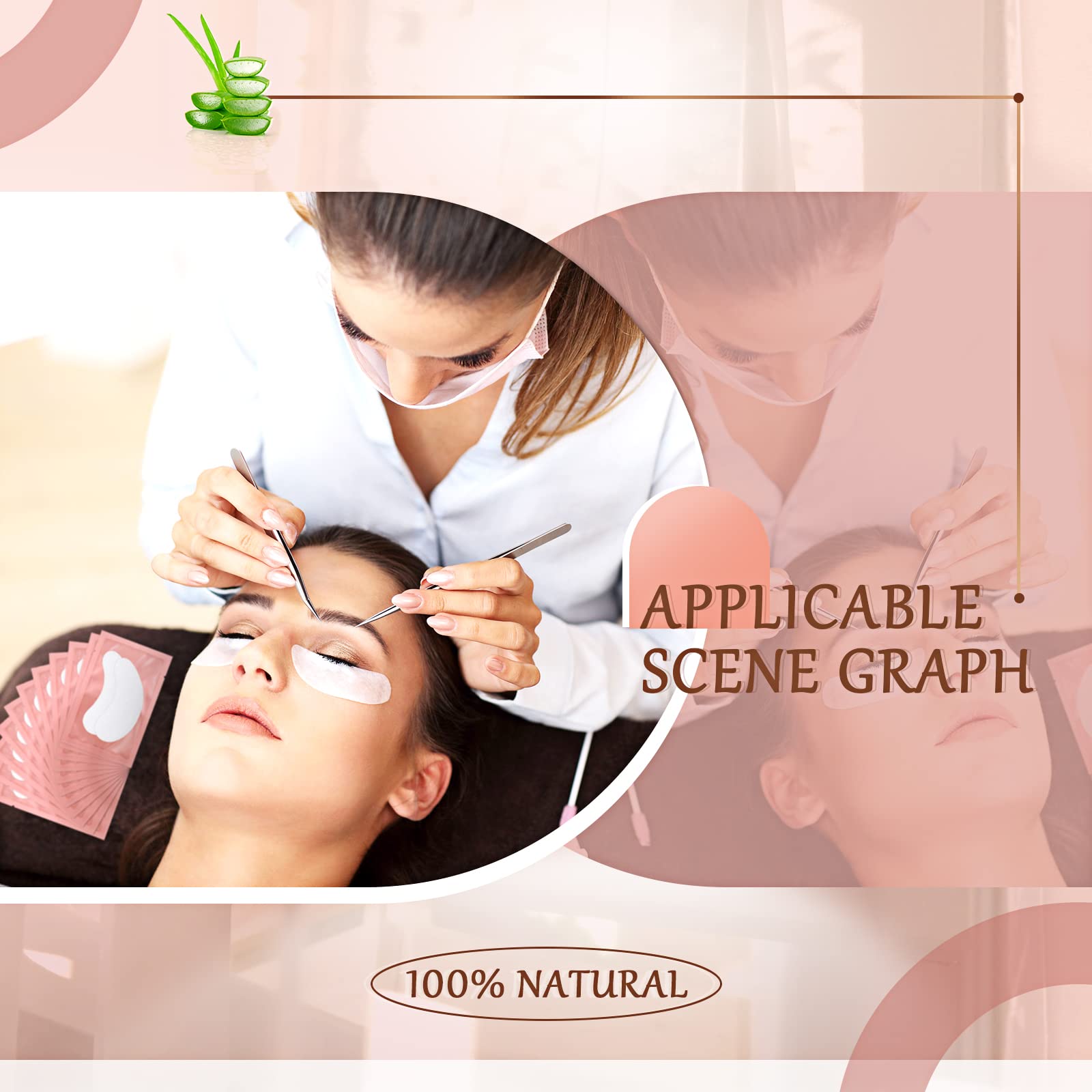 1000 pares de almohadillas de gel para debajo de los ojos, almohadillas de gel de extensión de pestañas naturales, kit de parches para suministros de extensión de pestañas, herramientas de belleza a 5