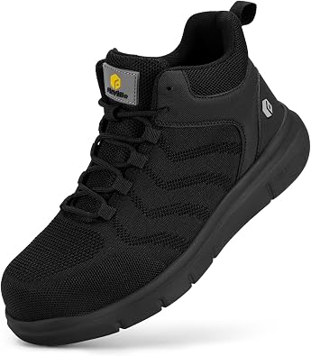 FitVille Extra Wide Work Boots for Men Composite Steel Toe Safety Boots High Top Work Shoes for Men