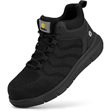 FitVille Extra Wide Work Boots for Men Composite Steel Toe Safety Boots High Top Work Shoes for Men