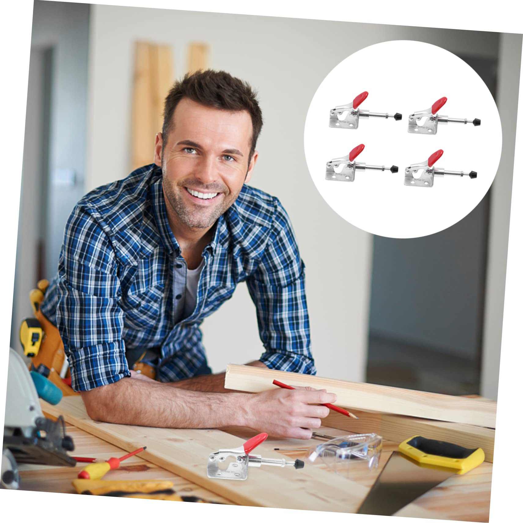 DECOMELODY Fast Clip Level Fastener 4pcs Replacement for Doors Frames and Cabinets