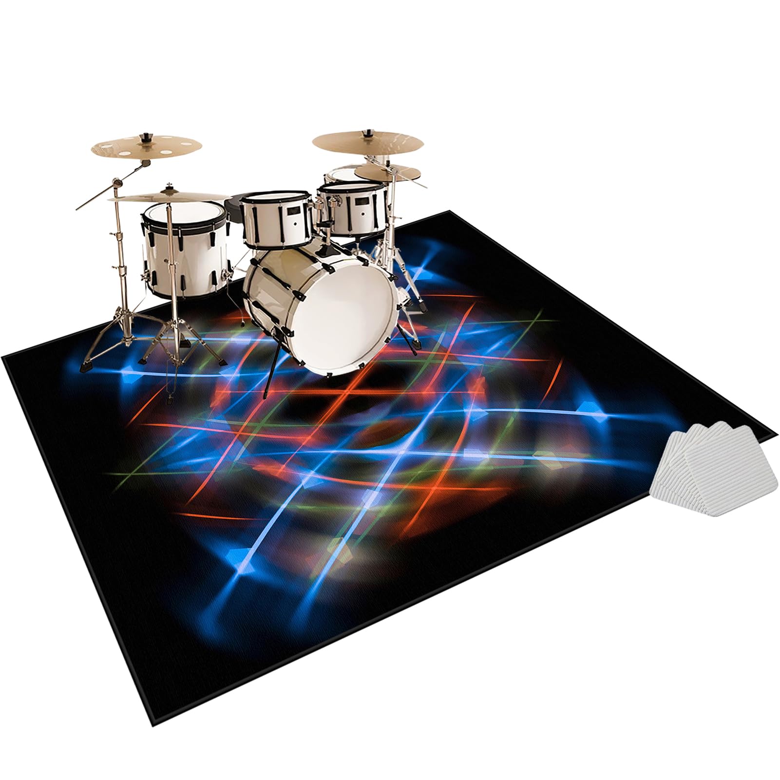 Profesjonalny dywanik na baterie, 200 x 180 cm Drum dźwiękoszczelny dywanik do baterii elektronicznych, antypoślizgowy koc, mata perkusyjna, dźwiękoszczelny dywan perkusyjny