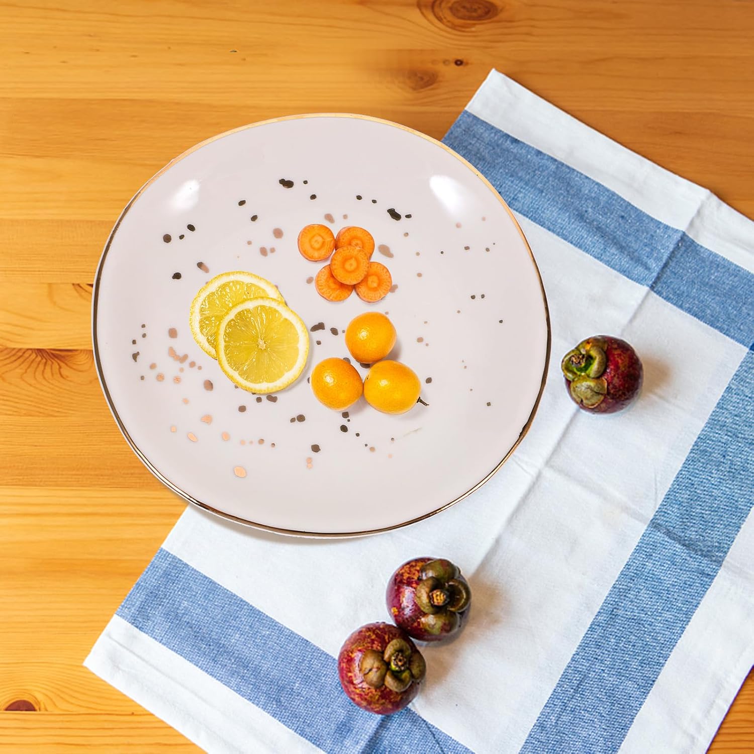 Alipis Ceramic round Nordic Style Serving Plate for Home Dining