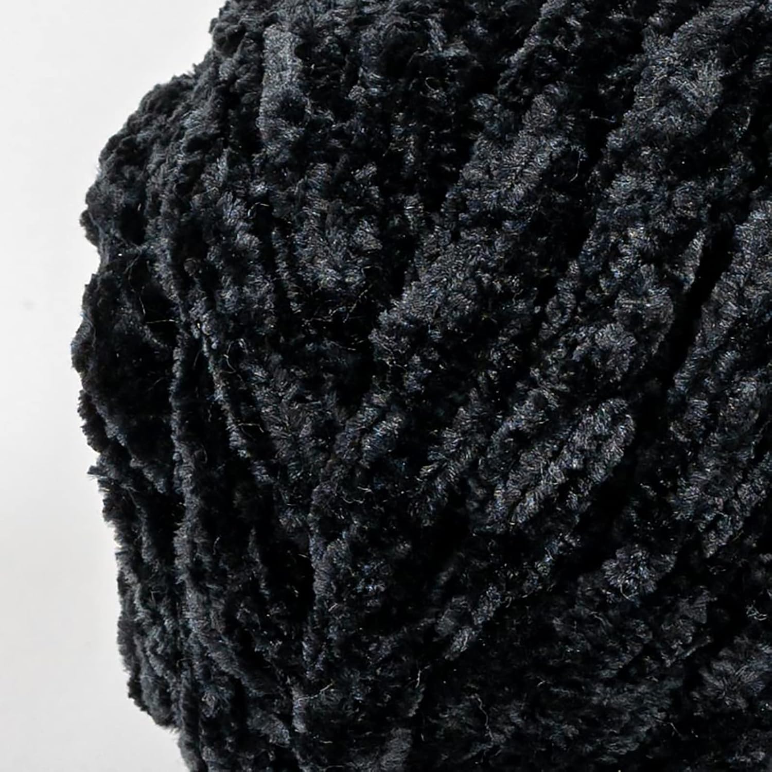 Crafted By Catherine Braided Velvet Yarn - 2 Pack (40 Yards Each Skein), Black, Gauge 7 Jumbo