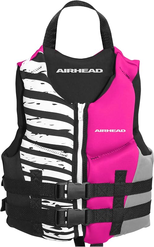 Wicked Kwik-Dry NeoLite Flex Chaleco salvavidas para niños – Chaleco salvavidas aprobado por USCG para jóvenes, niños y bebés, chaleco de deportes acuáticos para navegación, tubing y natación, rosa fuerte