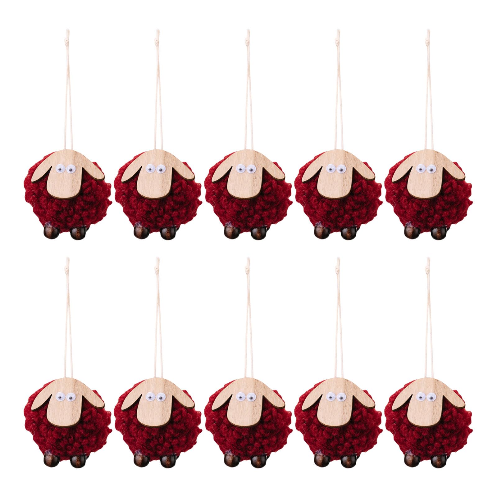 Of 10 Soft Felt Sheep Christmas Tree Decorations Felt Sheep Hanging for Christmas Tree Ornamentation and Gift Festival Embellishments